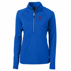 Philadelphia Phillies Cutter & Buck Women's Adapt Eco Knit Stretch Half-Zip Pullover Top - MLB Pullover