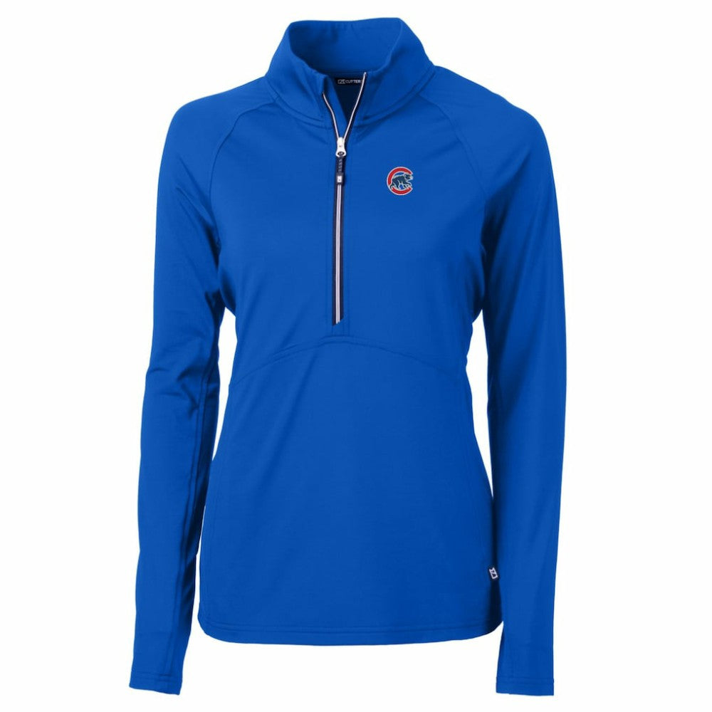 Chicago Cubs Cutter & Buck Women's Adapt Eco Knit Stretch Half-Zip Pullover Top - MLB Pullover