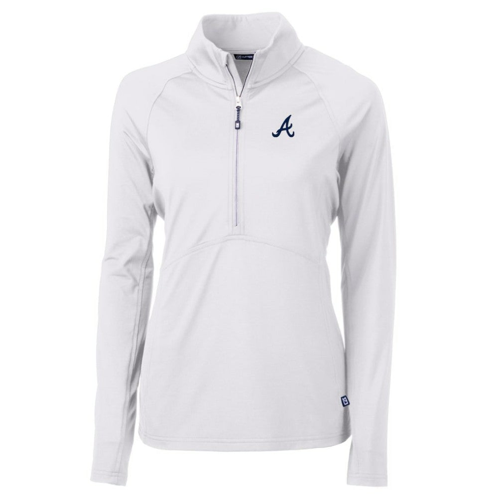 Atlanta Braves Cutter & Buck Women's Adapt Eco Knit Stretch Half-Zip Pullover Top - MLB Pullover