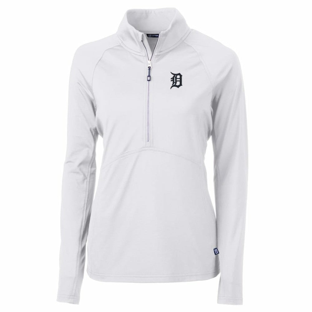 Detroit Tigers Cutter & Buck Women's Adapt Eco Knit Stretch Half-Zip Pullover Top - MLB Pullover