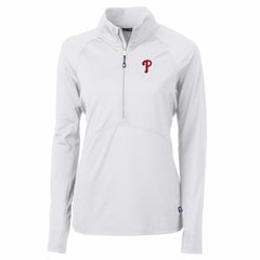 Philadelphia Phillies Cutter & Buck Women's Adapt Eco Knit Stretch Half-Zip Pullover Top - MLB Pullover