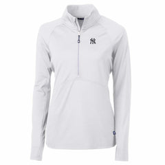 New York Yankees Cutter & Buck Women's Adapt Eco Knit Stretch Half-Zip Pullover Top - MLB Pullover