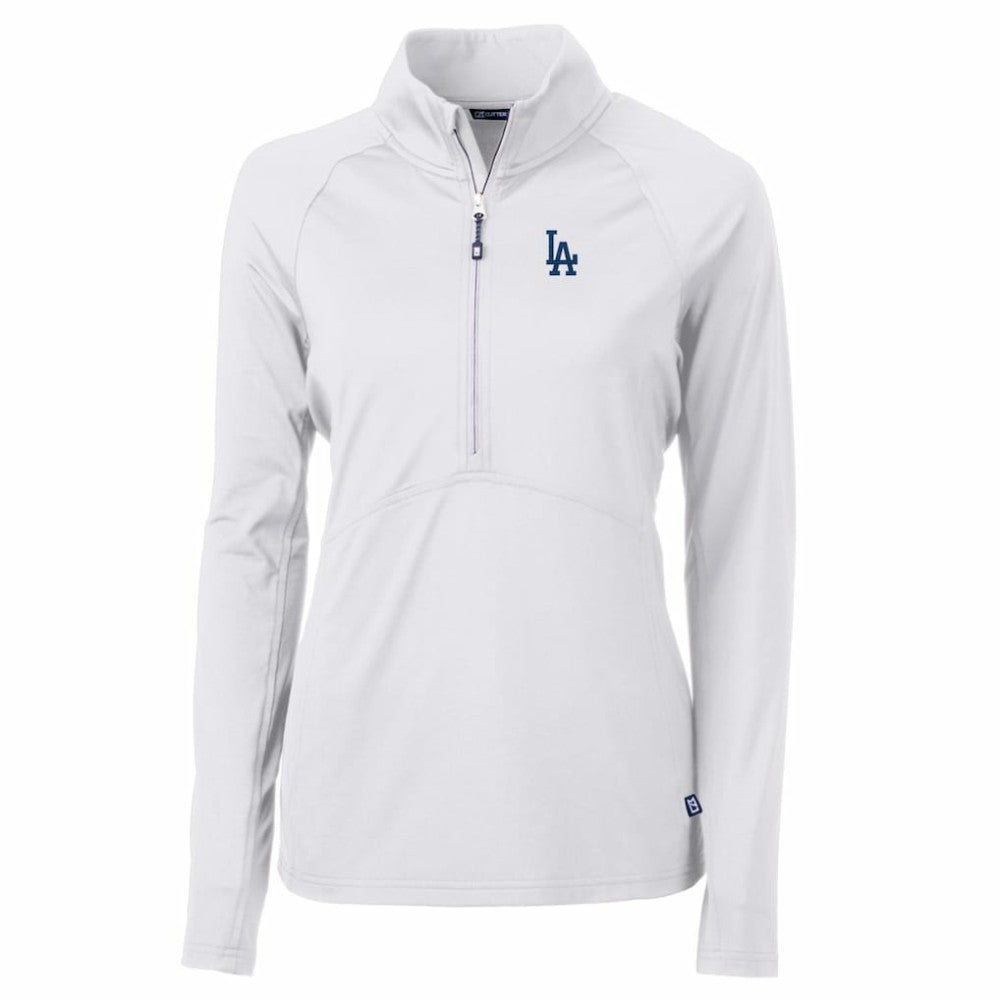 Los Angeles Dodgers Cutter & Buck Women's Adapt Eco Knit Stretch Half-Zip Pullover Top - MLB Pullover