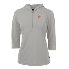 San Francisco Giants Cutter & Buck Women's Virtue Eco Pique 3/4 Sleeve Half-Zip Pullover Hoodie - MLB Hoodies