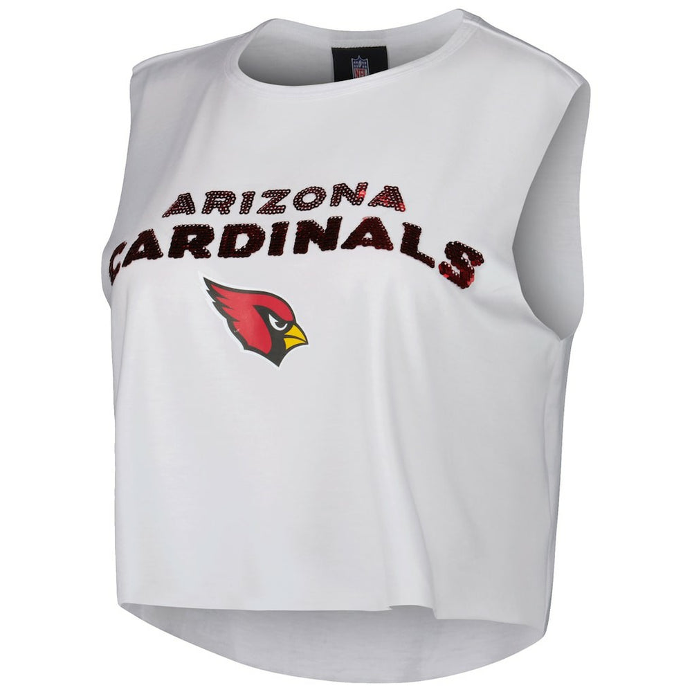 Arizona Cardinals Cuce Women's Sequin Cropped Tank Top | NFL Sale
