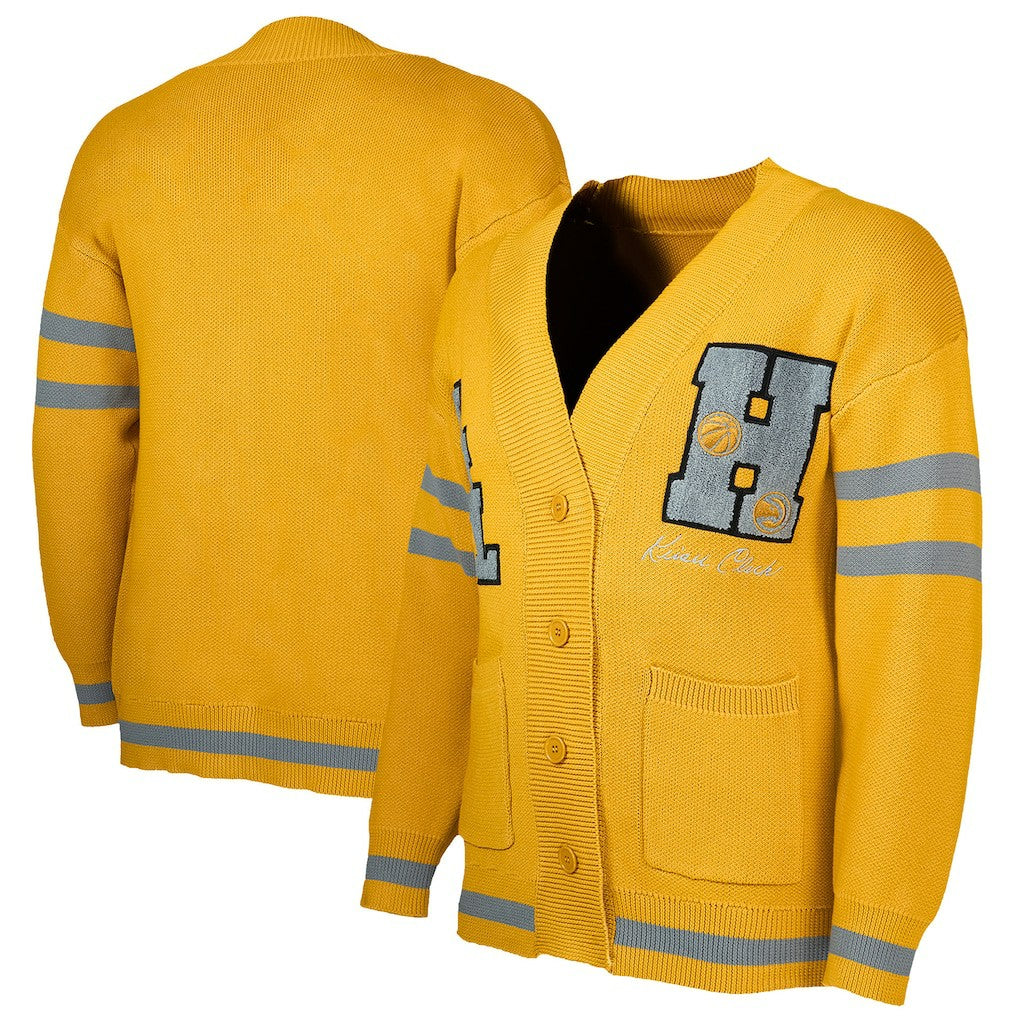 Yellow/Gray Atlanta Hawks NBA x Keiser Clark No Caller ID Button-Up Cardigan | NBA