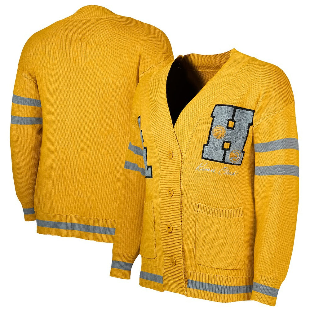 Yellow/Gray Atlanta Hawks NBA x Keiser Clark No Caller ID Button-Up Cardigan | NBA
