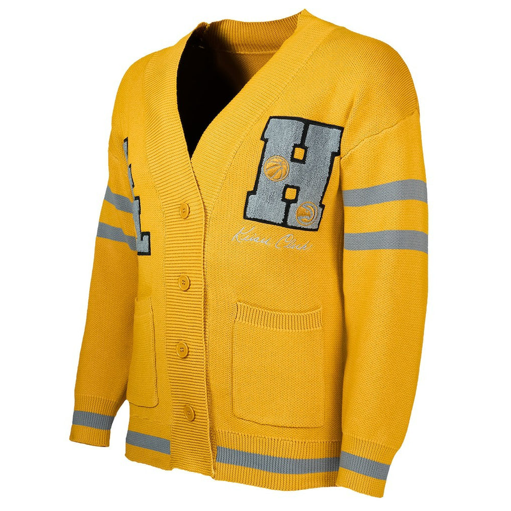 Yellow/Gray Atlanta Hawks NBA x Keiser Clark No Caller ID Button-Up Cardigan | NBA