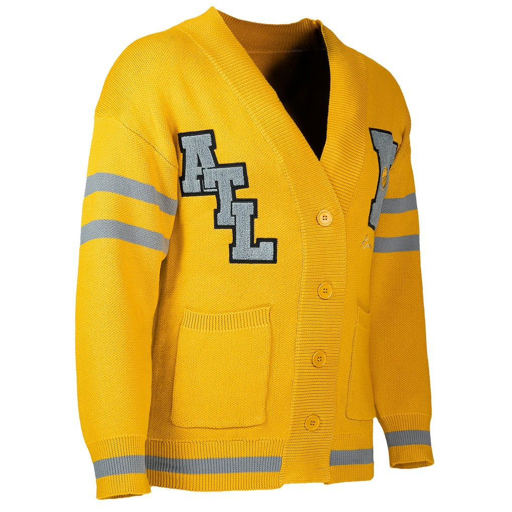 Yellow/Gray Atlanta Hawks NBA x Keiser Clark No Caller ID Button-Up Cardigan | NBA