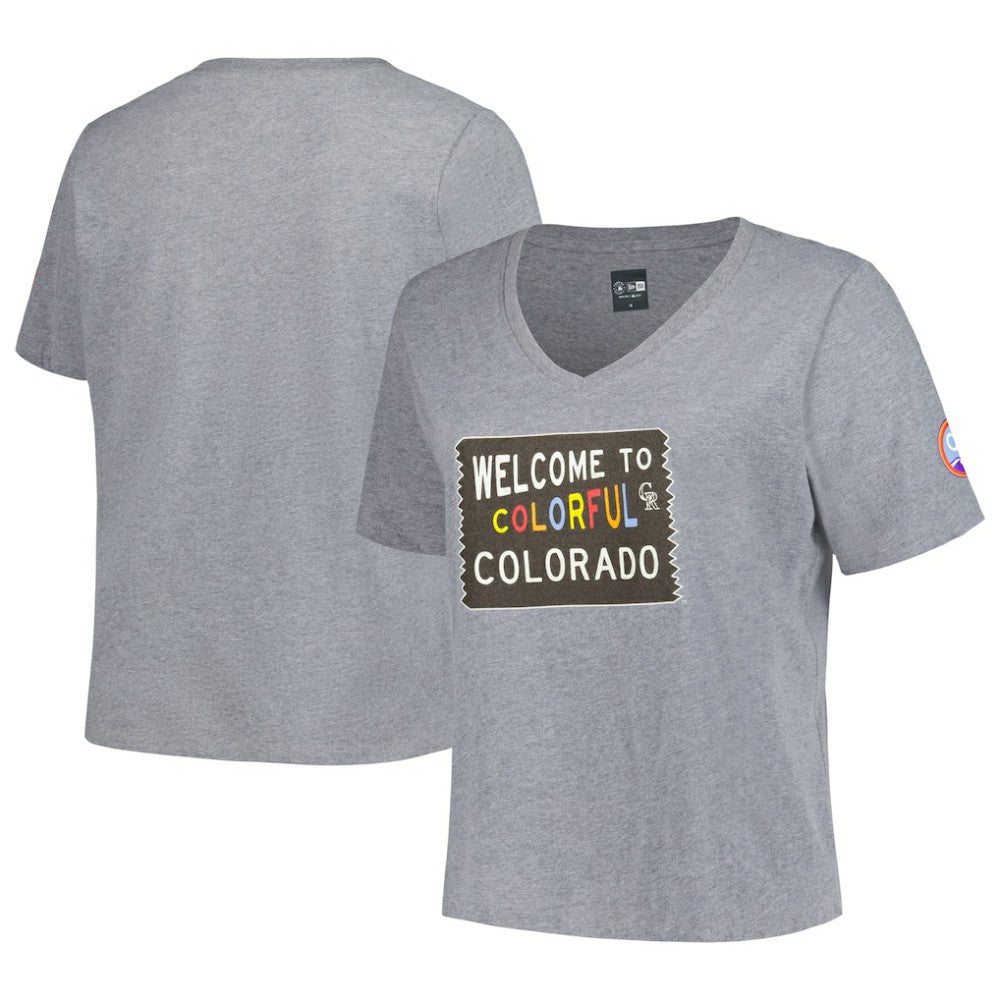 Colorado Rockies New Era Women's City Connect Plus Size V-Neck T-Shirt - MLB T-shirts