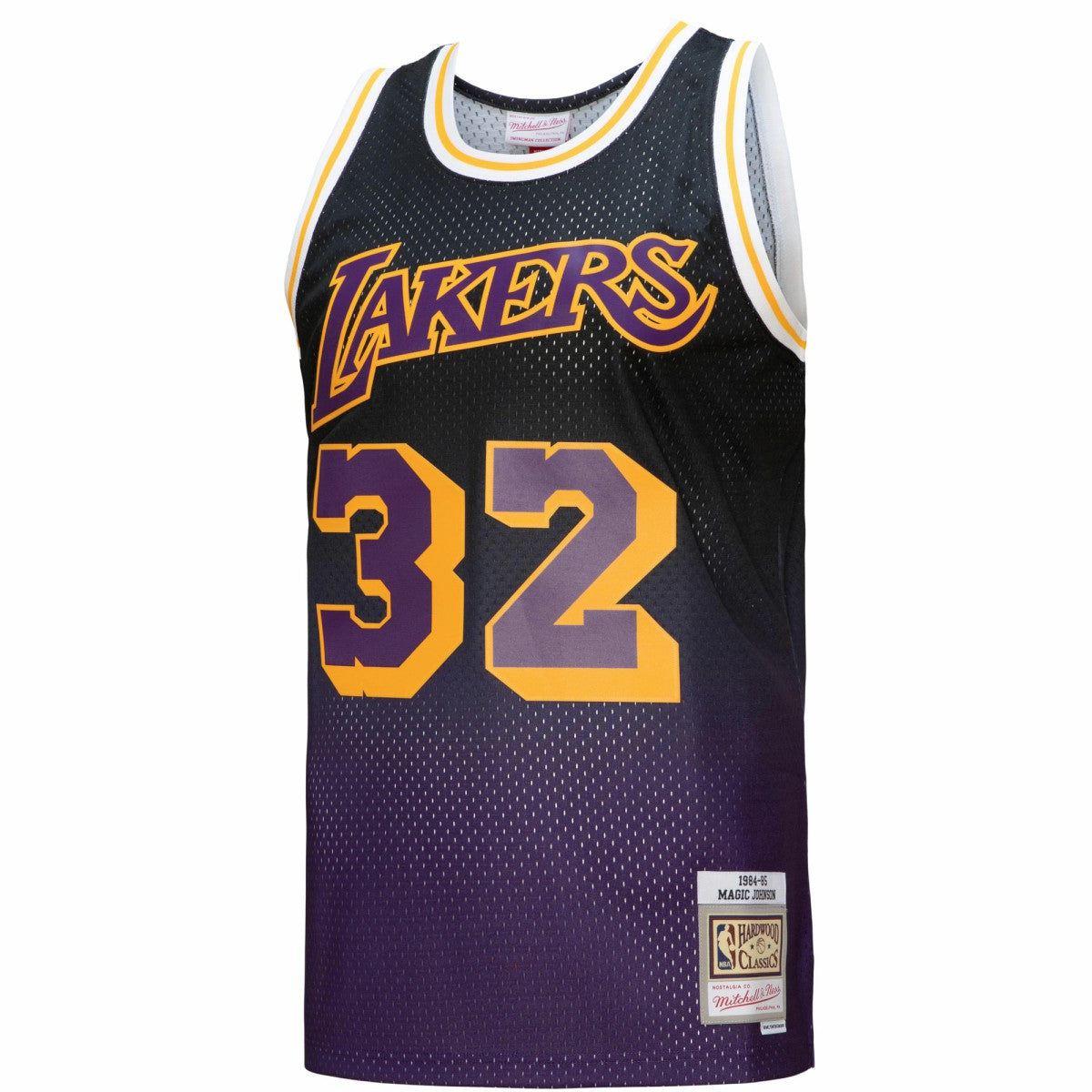 Purple/Black Magic Johnson Los Angeles Lakers 1984/85 Hardwood Classics Fadeaway Swingman Player Jersey | NBA