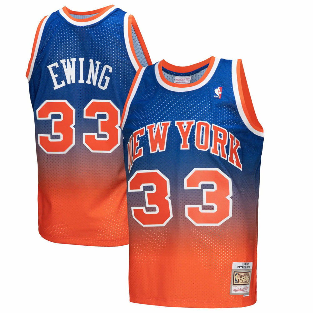 Orange/Royal Patrick Ewing New York Knicks 1991/92 Hardwood Classics Fadeaway Swingman Player Jersey | NBA