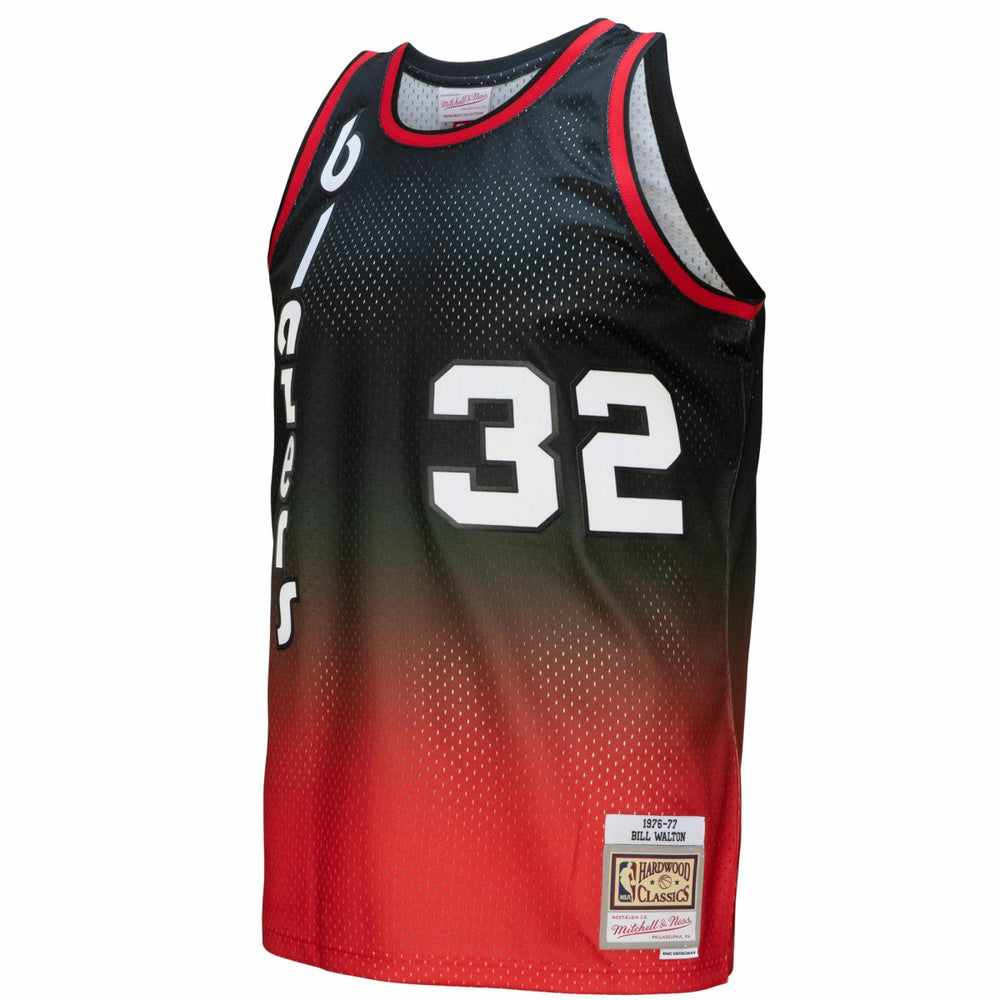 Red/Black Bill Walton Portland Trail Blazers 1976/77 Hardwood Classics Fadeaway Swingman Player Jersey | NBA