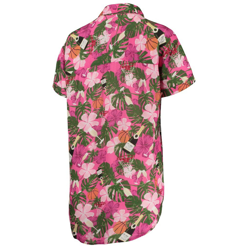Pink Brooklyn Nets Lusso Women's Finley-Frankie Party Top & Shorts Set | NBA