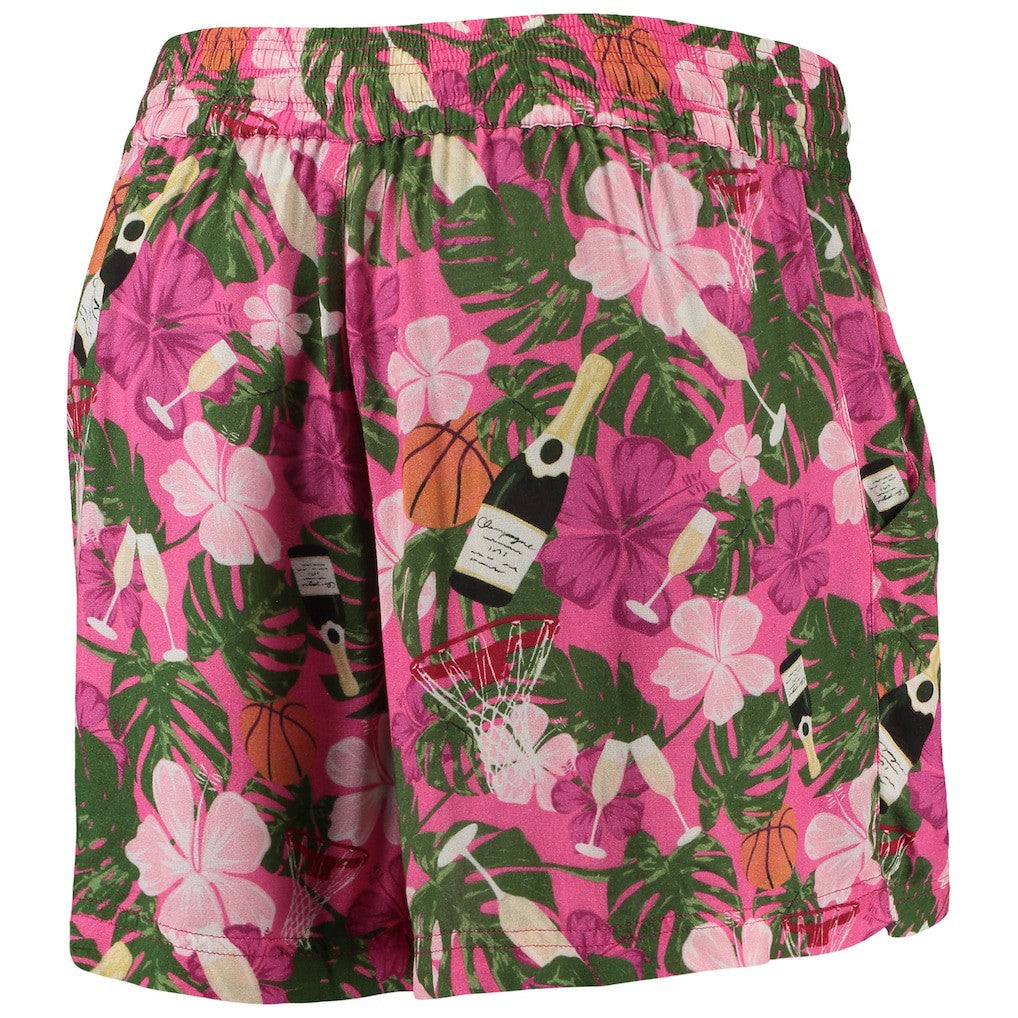 Pink Brooklyn Nets Lusso Women's Finley-Frankie Party Top & Shorts Set | NBA