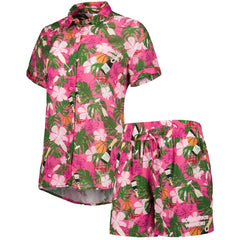 Pink Golden State Warriors Lusso Women's Finley-Frankie Party Top & Shorts Set sale | NBA