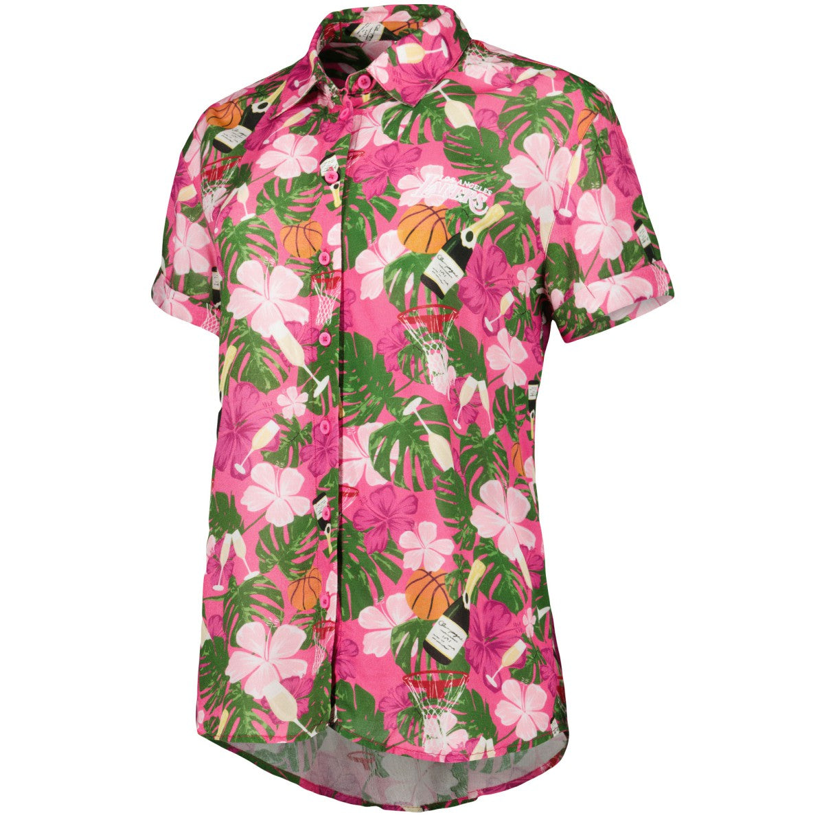 Pink Los Angeles Lakers Lusso Women's Finley-Frankie Party Top & Shorts Set | NBA