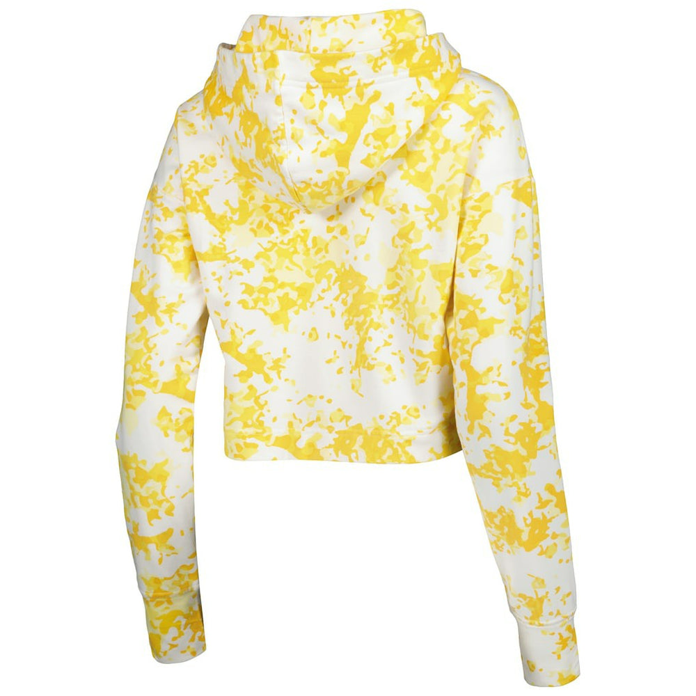 Gold/White Denver Nuggets Lusso Women's Maia Tri-Blend Cropped Quarter-Zip Top sale | NBA