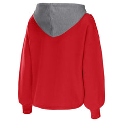 Red Chicago Bulls WEAR by Erin Andrews Women's Pieced Quarter-Zip Hoodie Jacket | NBA