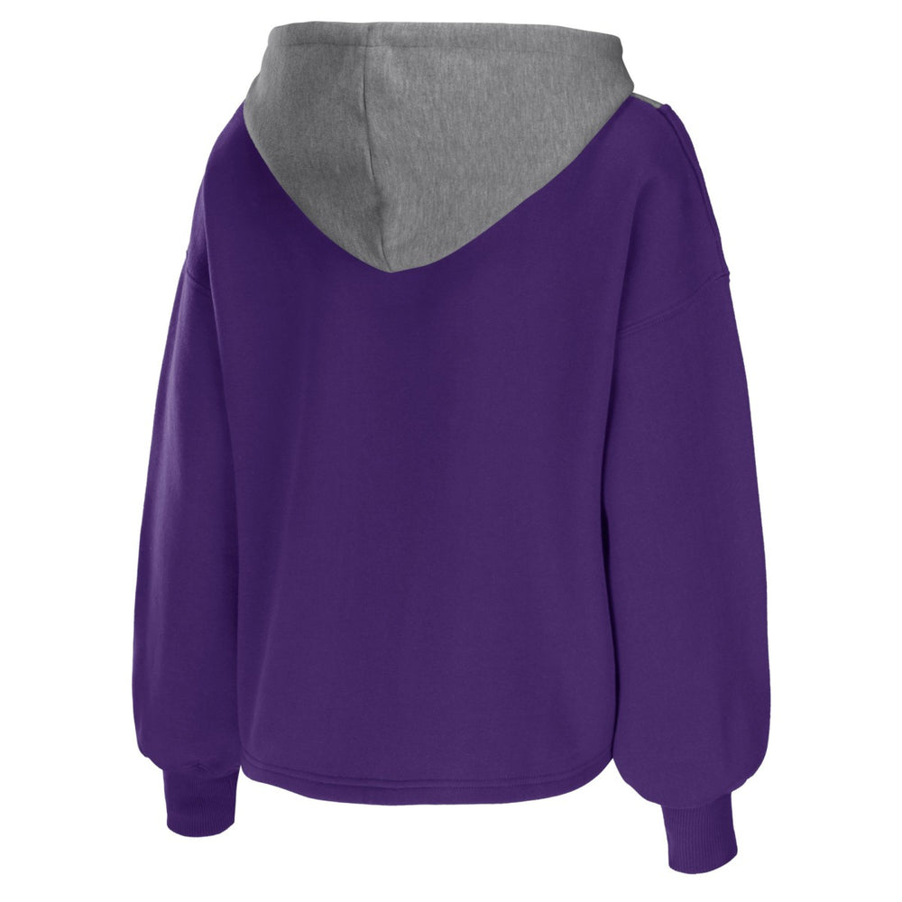 Purple Los Angeles Lakers WEAR by Erin Andrews Women's Pieced Quarter-Zip Hoodie Jacket | NBA