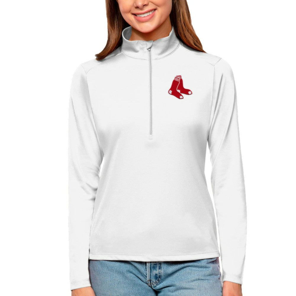 Boston Red Sox Antigua Women's Tribute Quarter-Zip Pullover Top - MLB Pullover