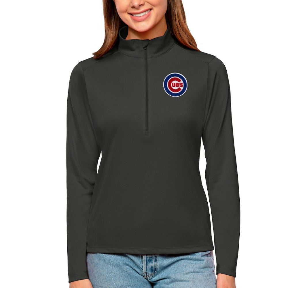 Chicago Cubs Antigua Women's Tribute Quarter-Zip Pullover Top - MLB Pullover