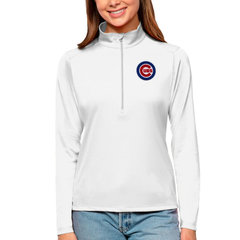 Chicago Cubs Antigua Women's Tribute Quarter-Zip Pullover Top - MLB Pullover