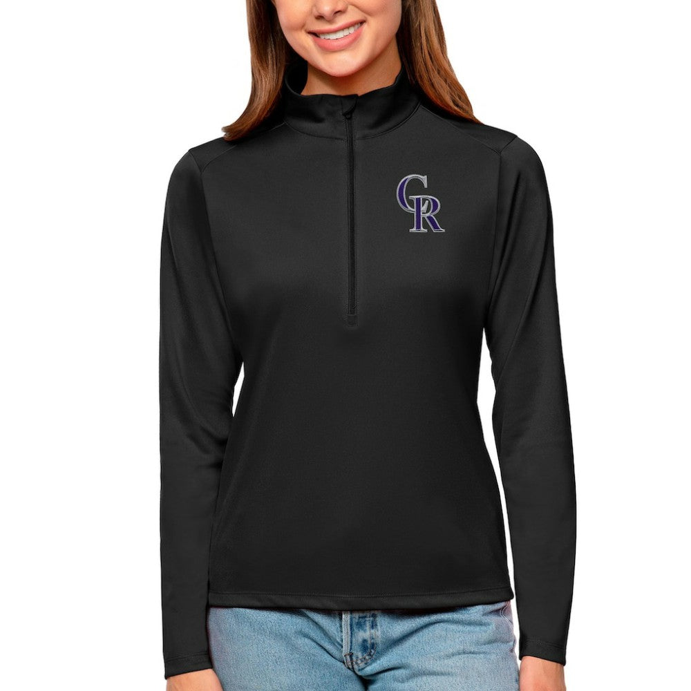 Colorado Rockies Antigua Women's Tribute Quarter-Zip Pullover Top - MLB Pullover