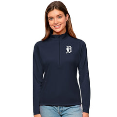 Detroit Tigers Antigua Women's Tribute Quarter-Zip Pullover Top - MLB Pullover