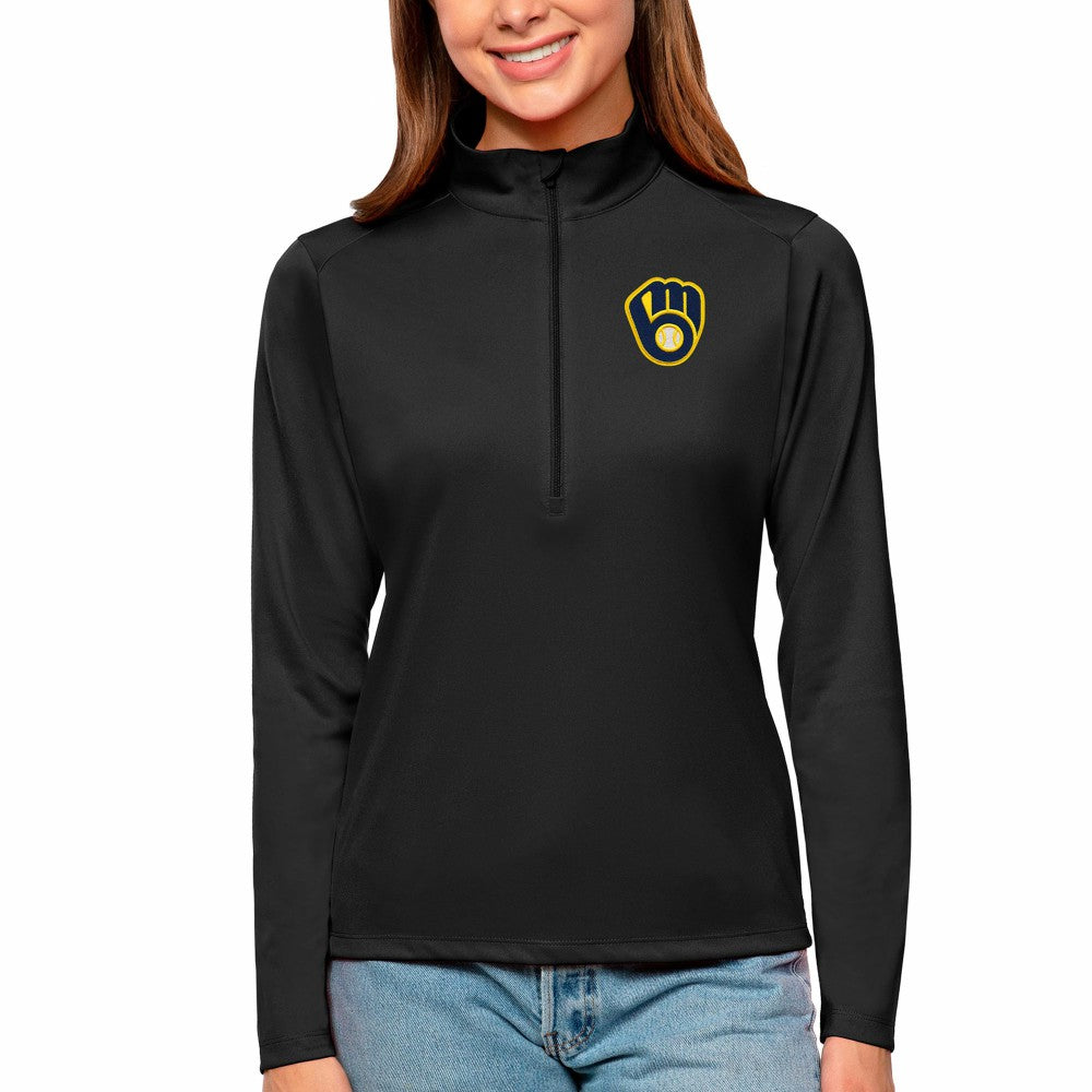 Milwaukee Brewers Antigua Women's Tribute Quarter-Zip Pullover Top - MLB Pullover