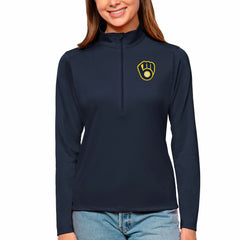 Milwaukee Brewers Antigua Women's Tribute Quarter-Zip Pullover Top - MLB Pullover