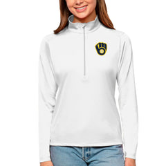 Milwaukee Brewers Antigua Women's Tribute Quarter-Zip Pullover Top - MLB Pullover