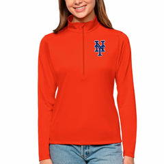 New York Mets Antigua Women's Tribute Quarter-Zip Pullover Top - MLB Pullover
