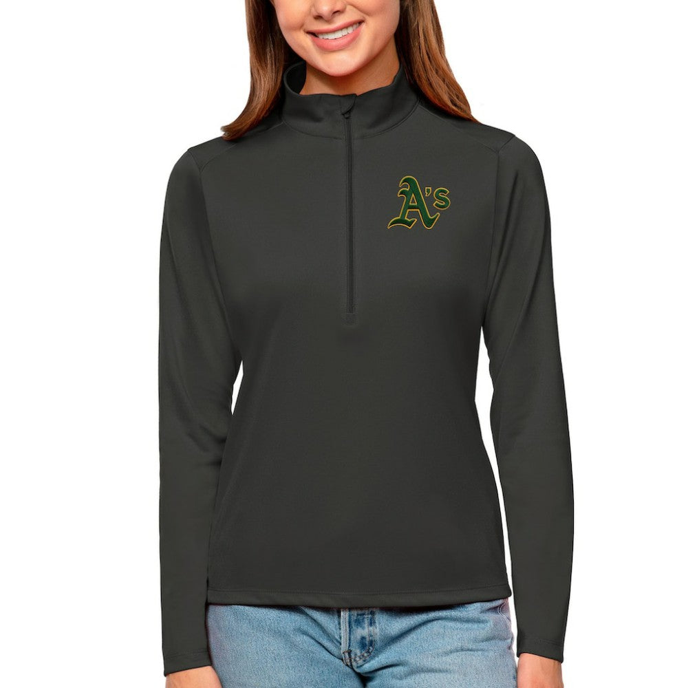 Athletics Antigua Women's Tribute Quarter-Zip Pullover Top - MLB Pullover