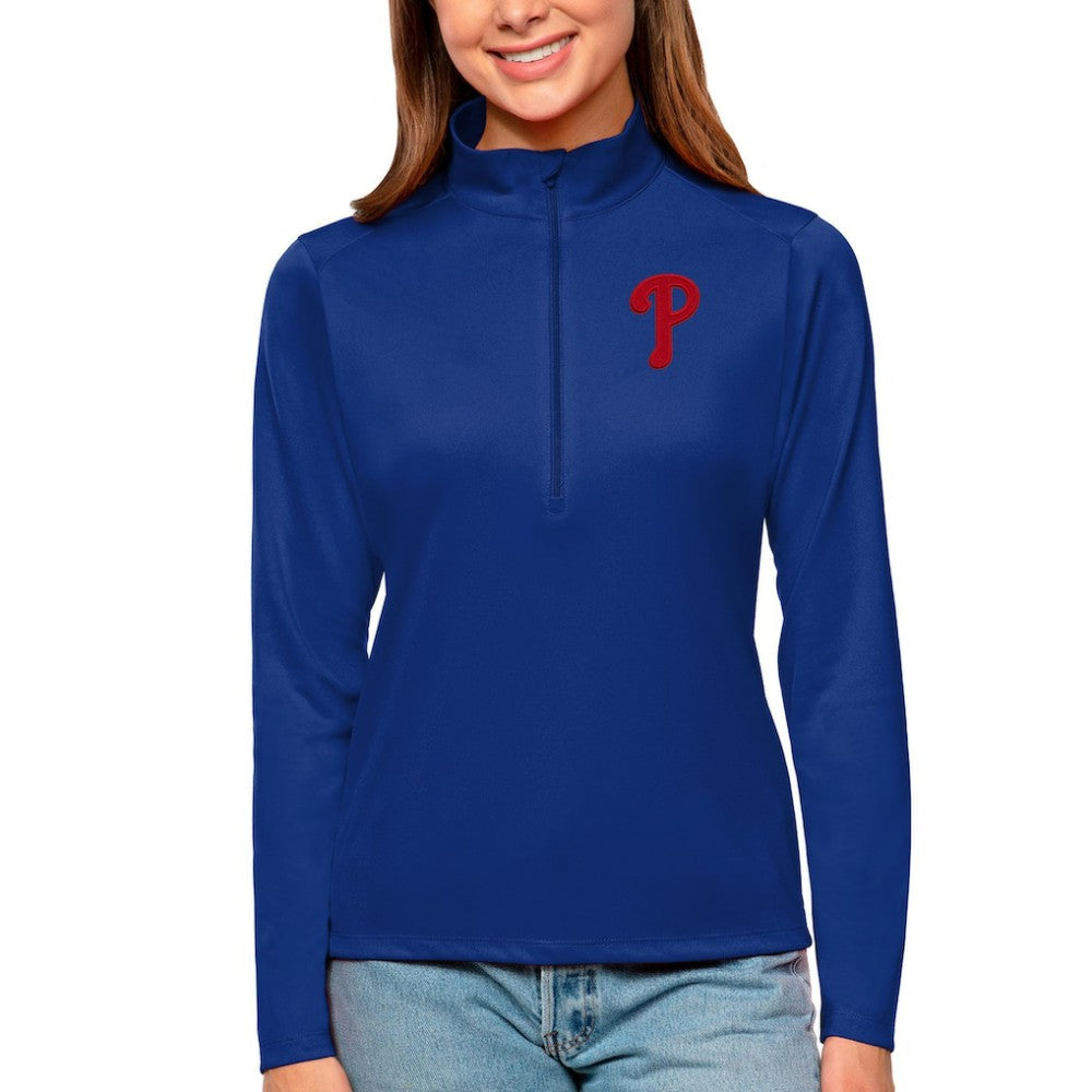 Philadelphia Phillies Antigua Women's Tribute Quarter-Zip Pullover Top - MLB Pullover