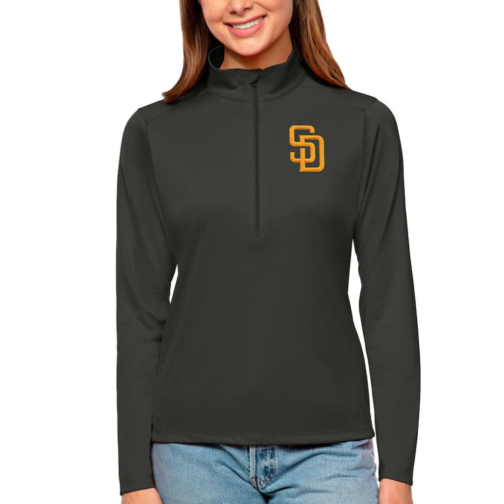 San Diego Padres Antigua Women's Tribute Quarter-Zip Pullover Top - MLB Pullover