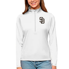 San Diego Padres Antigua Women's Tribute Quarter-Zip Pullover Top - MLB Pullover