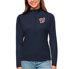 Washington Nationals Antigua Women's Tribute Quarter-Zip Pullover Top - MLB Pullover
