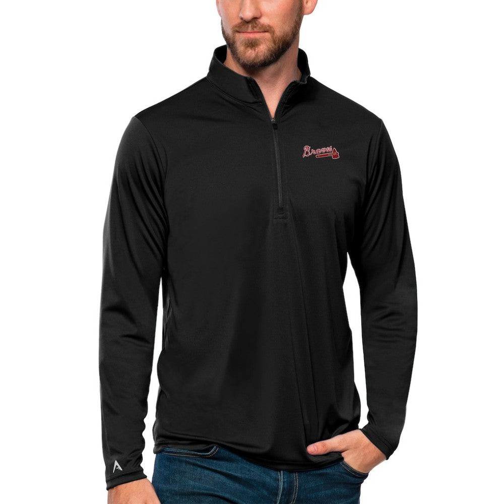 Atlanta Braves Antigua Tribute Quarter-Zip Pullover Top - MLB Pullover