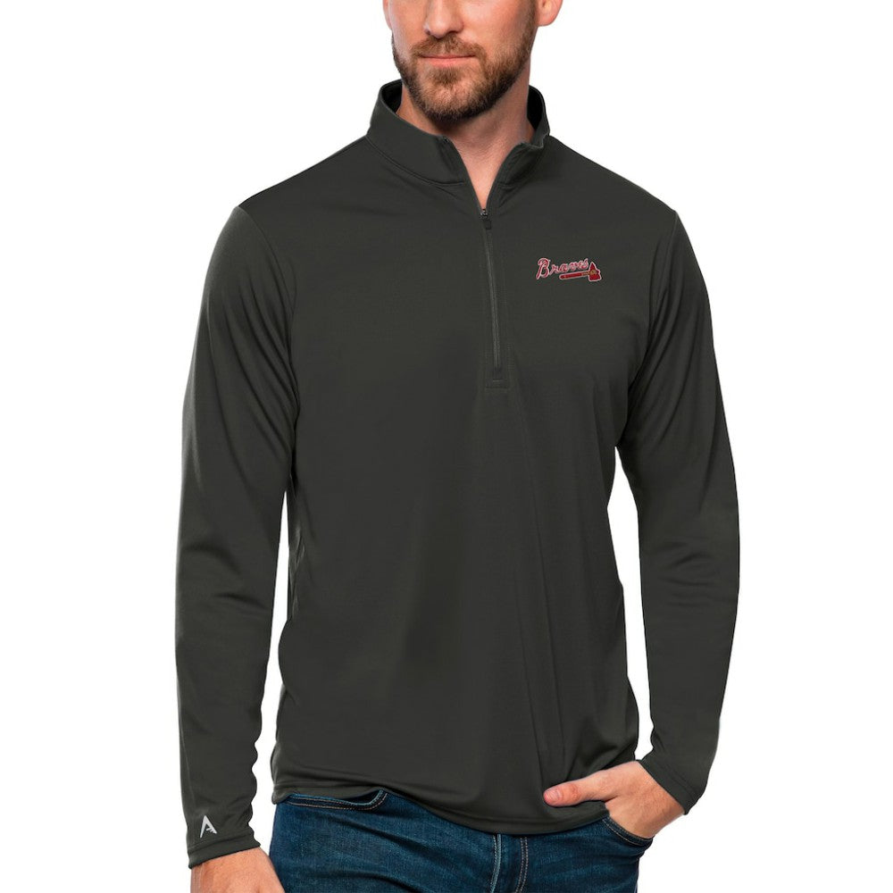 Atlanta Braves Antigua Tribute Quarter-Zip Pullover Top - MLB Pullover