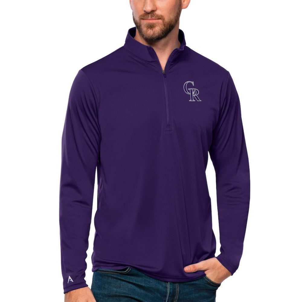 Colorado Rockies Antigua Tribute Quarter-Zip Pullover Top - MLB Pullover