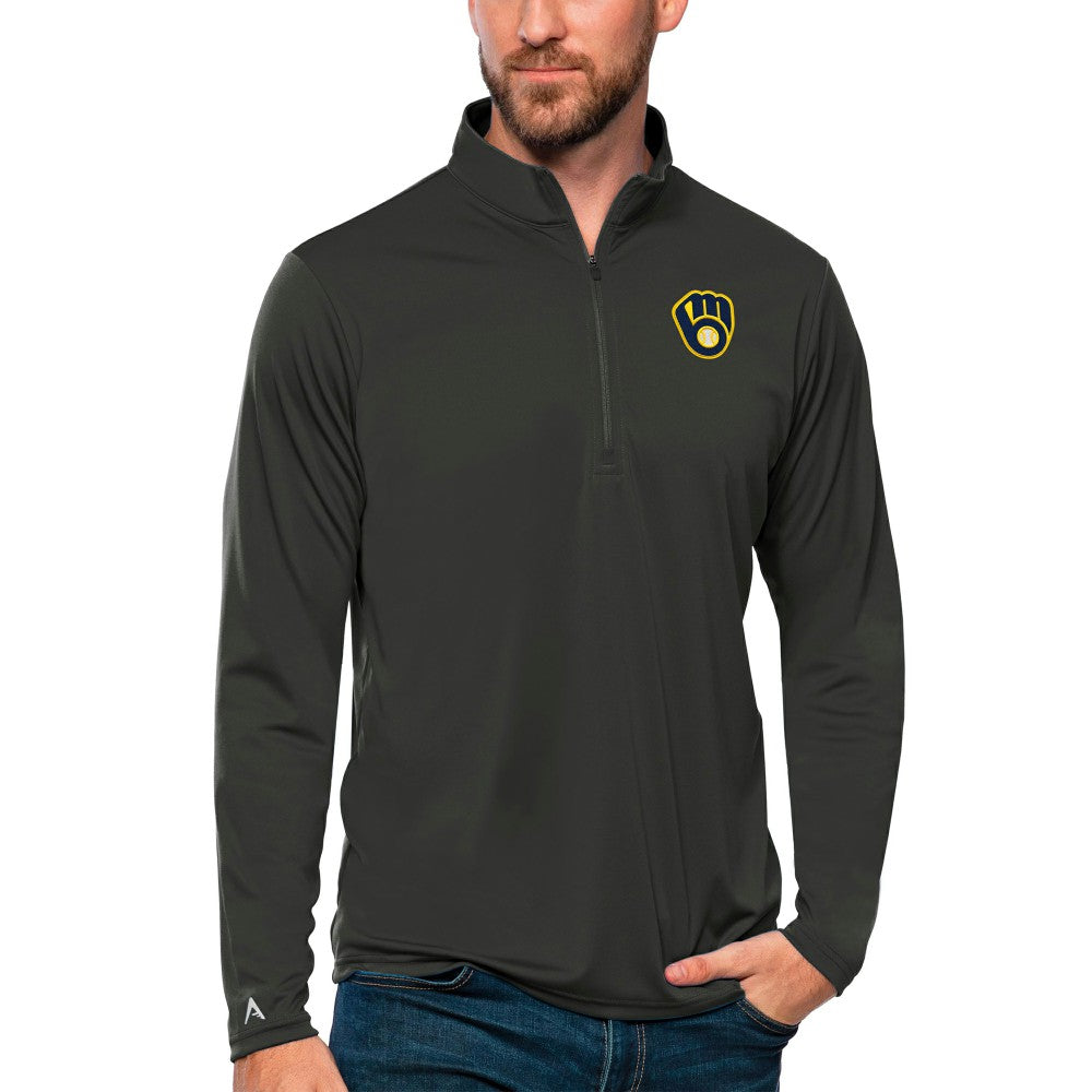 Milwaukee Brewers Antigua Tribute Quarter-Zip Pullover Top - MLB Pullover