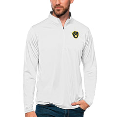 Milwaukee Brewers Antigua Tribute Quarter-Zip Pullover Top - MLB Pullover