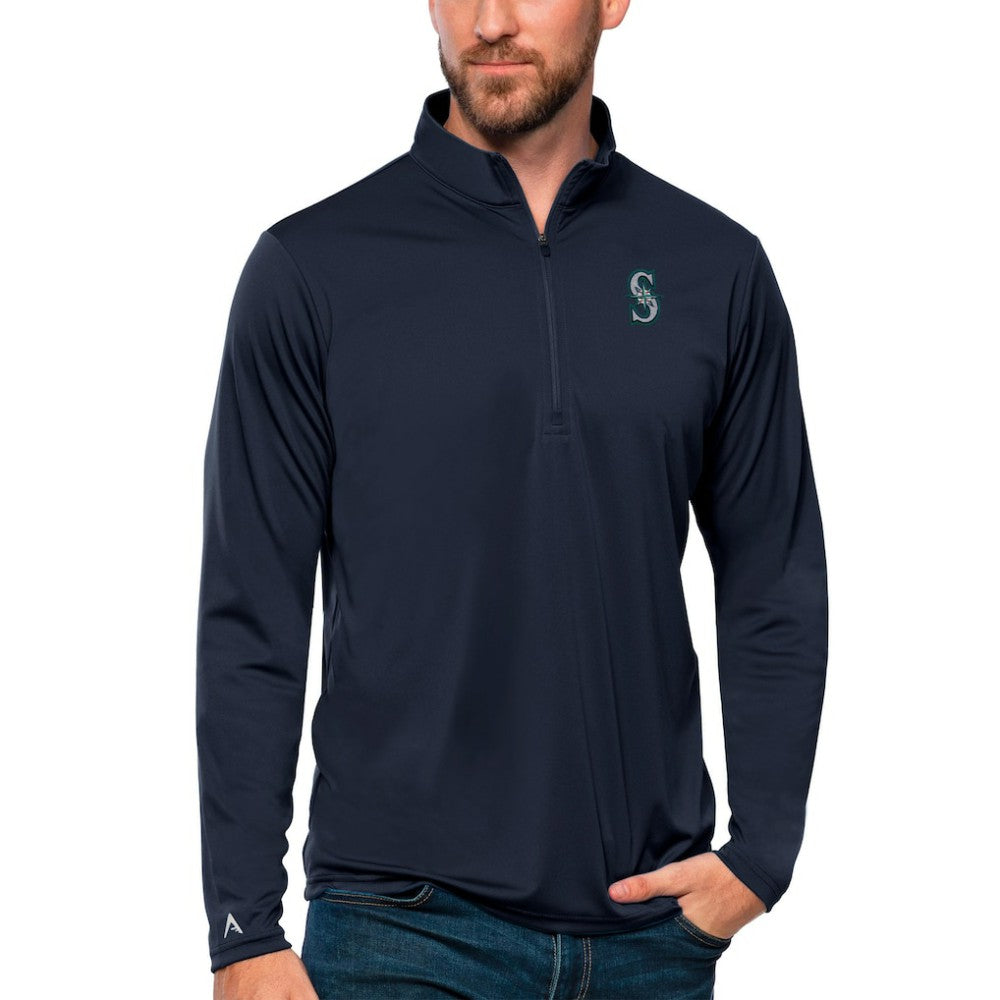 Seattle Mariners Antigua Tribute Quarter-Zip Pullover Top - MLB Pullover