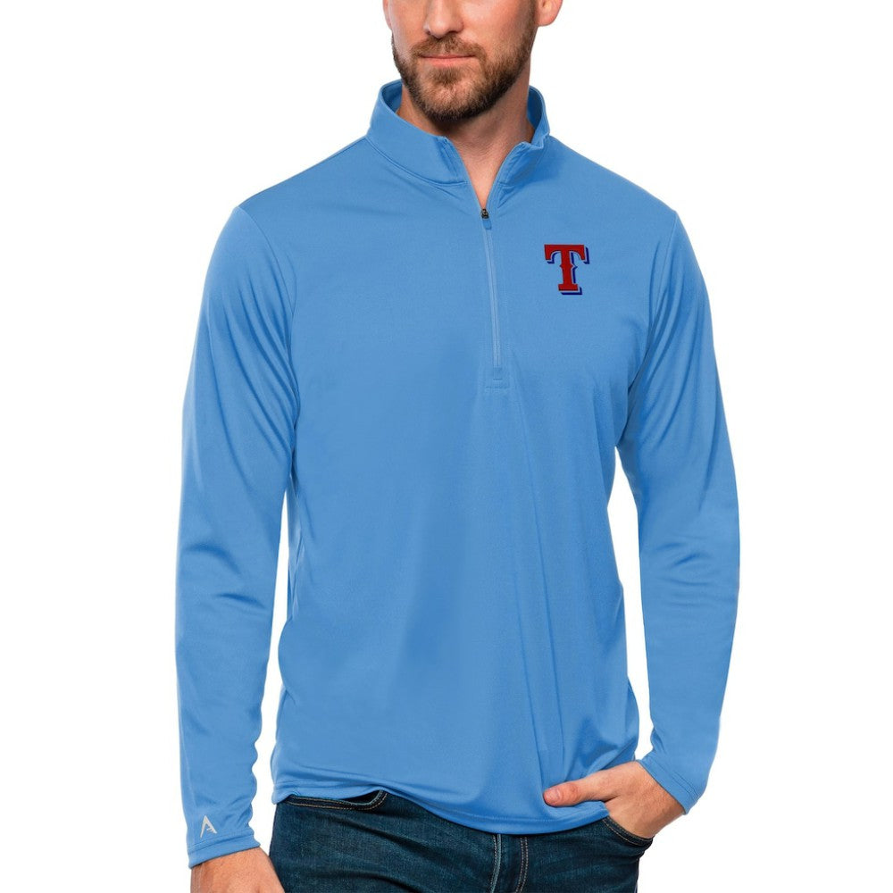 Texas Rangers Antigua Tribute Quarter-Zip Pullover Top - MLB Pullover
