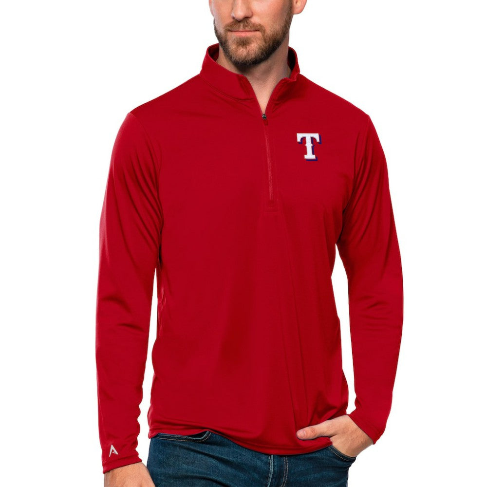 Texas Rangers Antigua Tribute Quarter-Zip Pullover Top - MLB Pullover