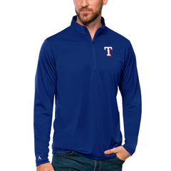 Texas Rangers Antigua Tribute Quarter-Zip Pullover Top - MLB Pullover