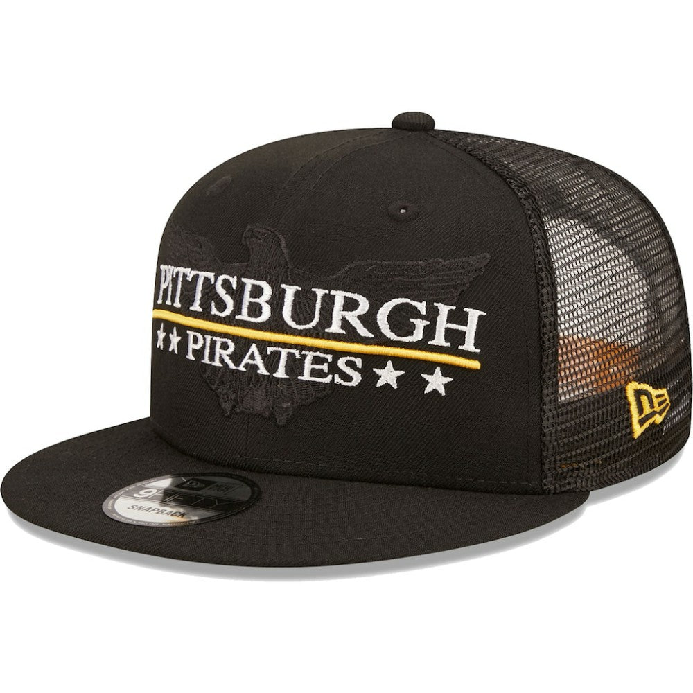 Pittsburgh Pirates New Era Patriot Trucker 9FIFTY Snapback Hat - MLB Hats