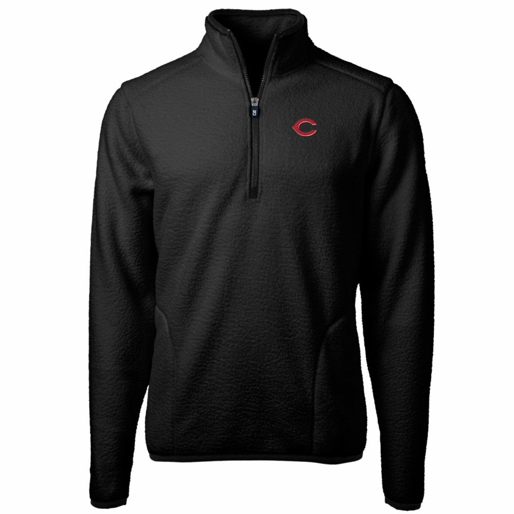 Cincinnati Reds Cutter & Buck Big & Tall Cascade Eco Sherpa Fleece Quarter-Zip Pullover Jacket - MLB Jackets