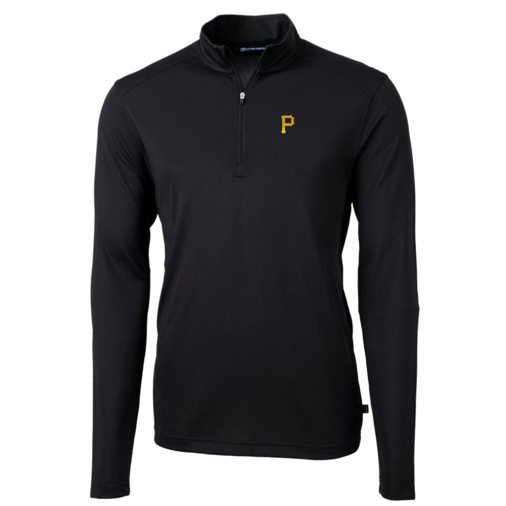 Pittsburgh Pirates Cutter & Buck Big & Tall Virtue Eco Pique Quarter-Zip Pullover Jacket - MLB Jackets